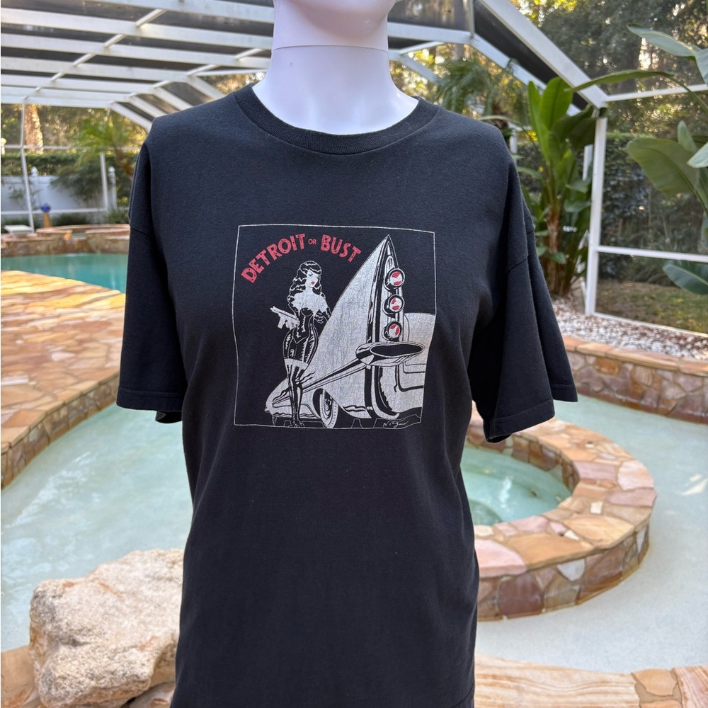 Vintage Detroit or Bust Vintage Black Graphic Tee
